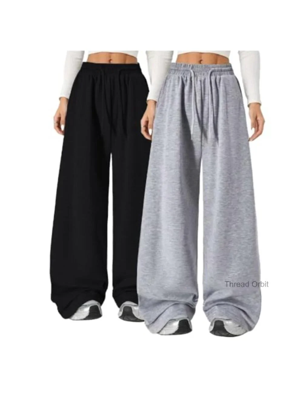 Tween 2pc Girls Pants Set Drawstring Wide Leg Baggy Lounge Pants